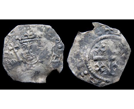 Henry II Tealby Penny.  Cross-crosslet coinage, 1158-1180 AD. Silver, 19mm, 1.1g. Crowned facing bust with sceptre, +HENRIC R