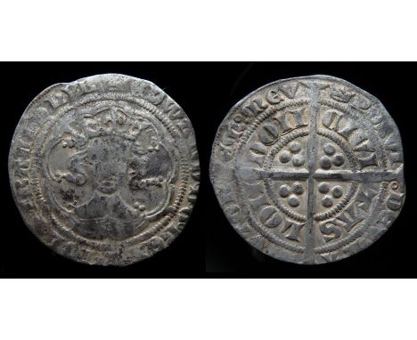 Edward III Groat Pre-treaty period, 1351-77 AD. Silver,  27mm, 4.47g. Crowned facing bust, +EDWARD D G REX ANGL Z FRANC D HYB