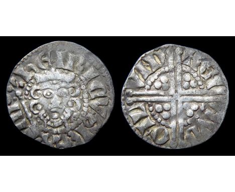Henry III Penny.   Long cross coinage, 1247-72. Silver, 1.25 g, 17.29 mm. Crowned facing bust with sceptre, HENRICVS REX III.