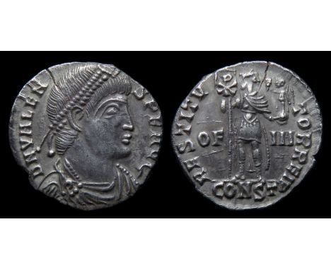 Valens Siliqua  Constantia, AD 364-7. Silver, 2.09 g, 19.82 mm. Diademed bust right, D N VALENS P F AVG. R. RESTITVTOR REI P,