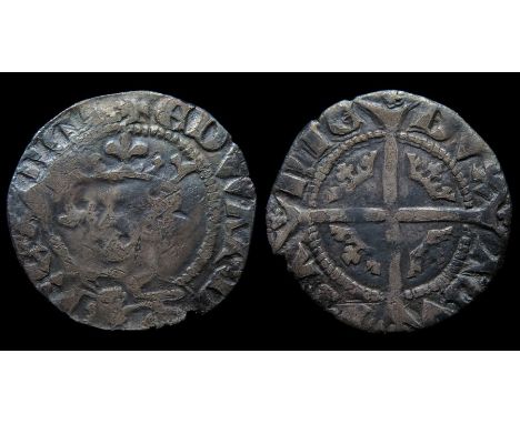 Edward III Aquitaine Sterling Circa, 1344 AD. Silver, 17mm, 0.94g. Crowned bust three quarters left, leopard below. +EDWARD R