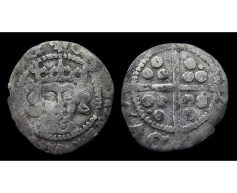Edward IV Irish Penny Circa, 1465 AD. Silver, 15mm, 0.38g. Crowned facing bust. R. Cross with three pellets each quarter, ext