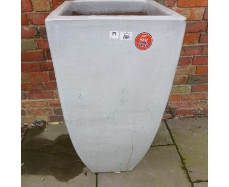 A large light grey glazed planter - Height 101cm x 48cm x 47cm - RRP: £250 