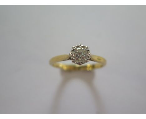 An 18ct yellow gold solitaire diamond illusion set ring size P - approx weight  3 grams - diamonds bright and lively 