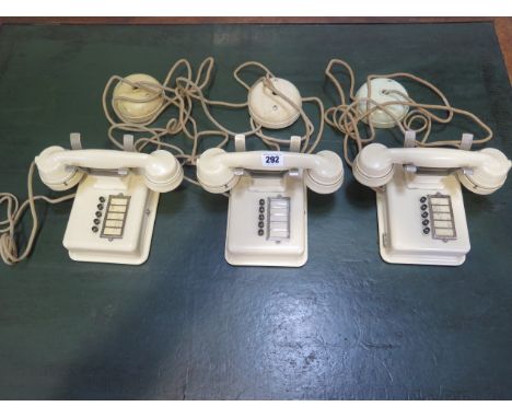 Three matching vintage cream bakelite internal telephones 