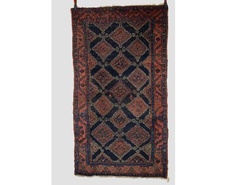 Bijar rug, north west Persia, circa 1930s, 6ft. 10in. X 3ft. 10in. 2.08m. X 1.17m. Overall even wear; small spots of old moth