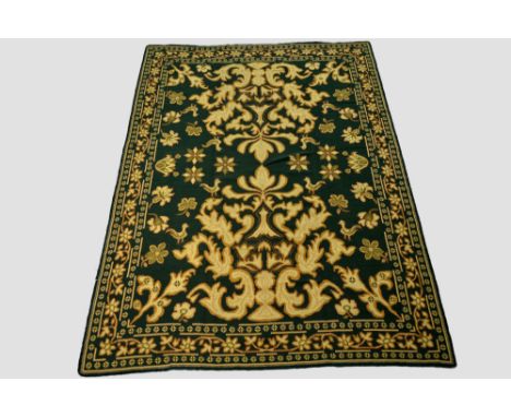 Arraiolas needlework carpet, Portugal, first half 20th century, 11ft. 10in. X 8ft. 7in. 3.60m. X 2.62m. Bold floral and folia