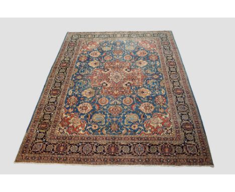 Decorative Tabriz carpet, north west Persia, circa 1920s, 12ft. 10in. X 9ft. 11in. 3.90m. X 3.02m. Slight wear in places; sli