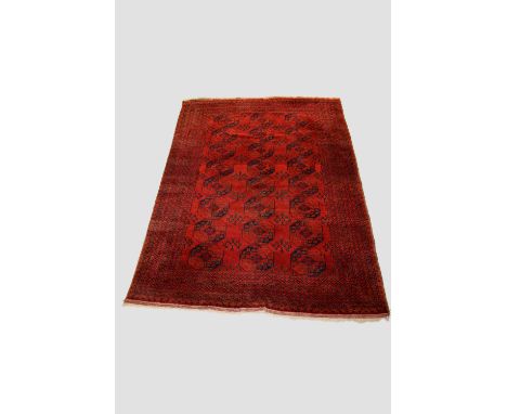 Ersari Turkmen 3 x 8 gul carpet, north east Afghanistan, circa 1920s-30s, 12ft. 2in. X 8ft. 10in. 3.71m. X 2.69m. Slight wear