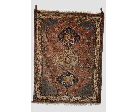 Fars rug by the Basseri tribe of the Khamseh Confederacy, Fars, south west Persia, late 19th/early 20th century, 6ft. 7in. X 