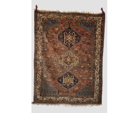 Fars rug by the Basseri tribe of the Khamseh Confederacy, Fars, south west Persia, late 19th/early 20th century, 6ft. 7in. X 