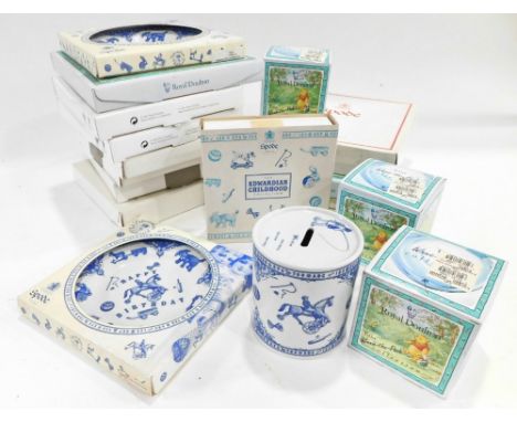 Various boxed collectors plates, Royal Doulton and others, Edwardian Childhood Collection, Spode box, unboxed money box and o