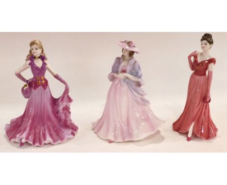 Three Coalport porcelain figurines, Dorothy, 21cm high, Susan, 21cm high, and  Red, 21cm high.  (boxed)