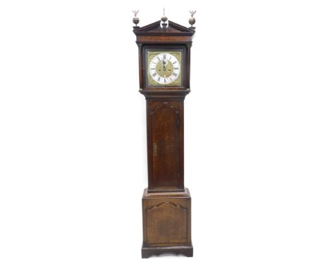 Henry Perry, Soho. A 19thC and earlier longcase clock, the bass dial with silvered chapter ring, with subsidiary seconds dial