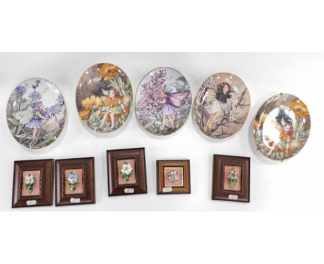 Various Royal Worcester Flower Fairies wall plaques, to include The Blackthorn Fairy, 22cm x 16cm, and various Swan Grove bon