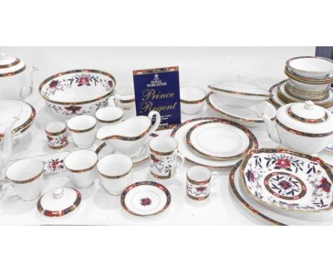 A Royal Worcester Prince Regent pattern part dinner service, to include a coffee pot, 25cm high, lidded tureen, oval serving 