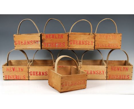 Guernsey Growing interest - A collection of Ten vintage 'Newlyn Vinery' 1lb of Grapes chip baskets.