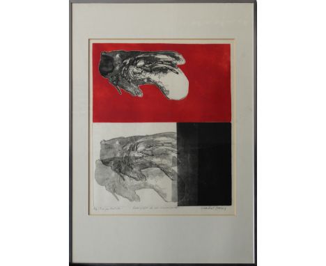 Isabel Pons (Spanish, 1912-2002)"Radiografia de um marimbondo" (X-ray of a wasp), coloured etching, signed in pencil lower ri
