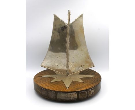 Breweriana /  Bucktrout Guernsey interest - A Bruce Russell silver sail trophydating to 1977 'THE THOMAS BUCKTROUT TROPHY', r