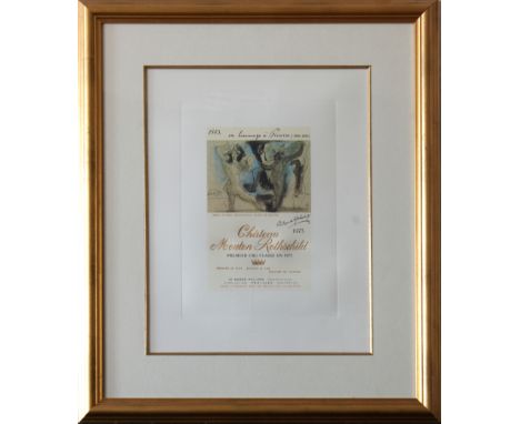 1973 Chƒteau Mouton Rothschild labelThe design by Pablo Picasso (Spanish, 1881-1973), offset lithograph,  43cm x 33.5cm