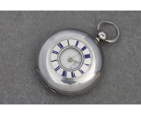 A Victorian silver cased half hunter key wind pocket watchhallmarked Birm. 1880, the gilt movement signed 'Stewart Dawson &am