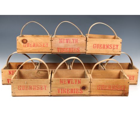 Guernsey Growing interest - A collection of Ten vintage 'Newlyn Vinery' 2lbs of Grapes chip baskets.