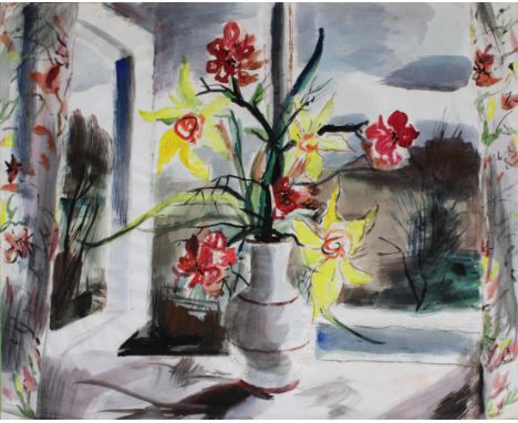 Rowland Suddaby (1912-1972)A group of watercolours to include: two life studies of female nudes, still life on a windowsill, 