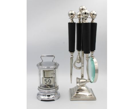 An early 20th century "Ever Ready" ticket flip clockwind up mechanism, stainless steel cylinder body, inscribed "Ever Ready R