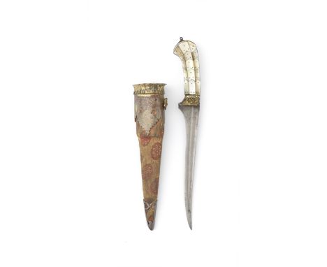 A mother of pearl hilted dagger Gujarat, 17th/ 18th Centurythe single-edged watered steel blade with raised central ridge and