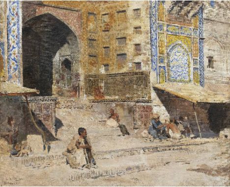 Edwin Lord Weeks (American, 1849-1903)The Steps of the Wazir Khan Mosque, Lahore signed and inscribed 'E L Weeks/Lahore' (low