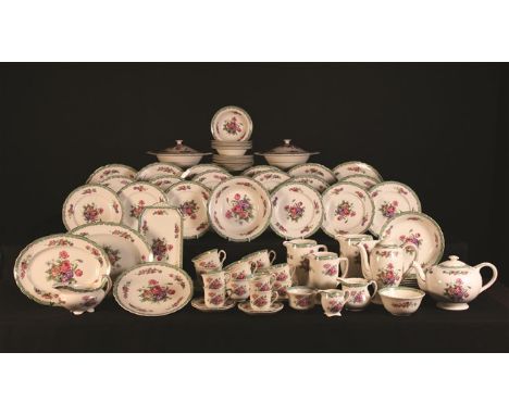 An Extensive Royal Staffordshire Dinner/Tea Service by Clarice Cliff for six place settings, printed with 'Nancy' design of f