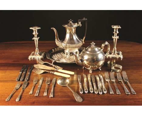 A Collection of Silver Plated Wares and two silver napkin rings; one hallmarked Birmingham 1937, the other by Brook & Son hal