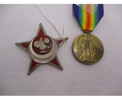 WWI medal to S-27507 Pte. M. Fernie R. Highrs., along with an Ottoman War Medal 