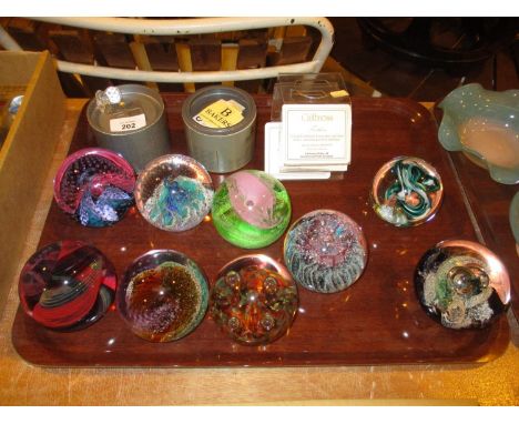 Seven Caithness Paperweights, 2 Others and Swarovski 