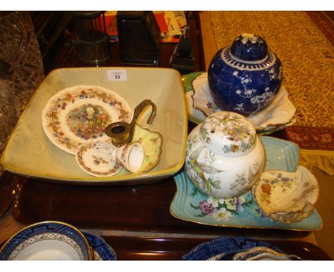 Three Royal Worcester Leaf Dishes and Other Ceramics 