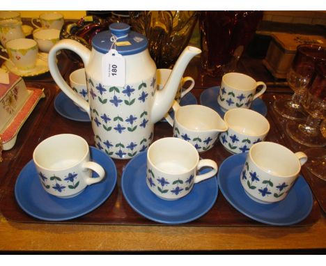 Mid 20th Century Midwinter Roselle 15 Piece Coffee Set 
