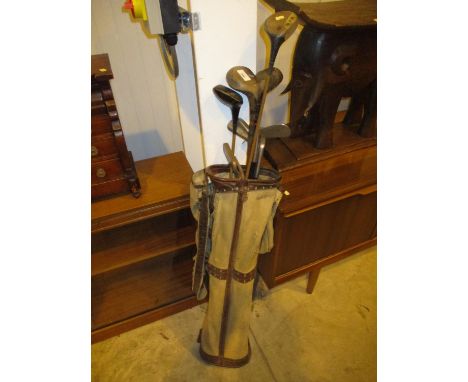 Vintage Gold Bag and Clubs 