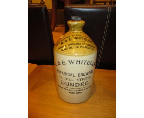 Stoneware Flagon for R &amp; E Whitely Botanical Brewers 30 Hill Street Dundee 