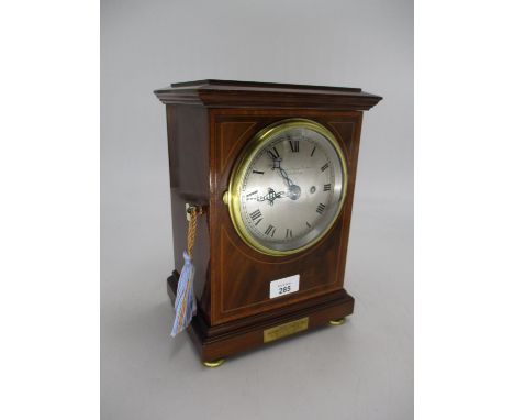 Hamilton &amp; Inches Inlaid Mahogany Bracket Clock Presented by The KOSB to Mr &amp; Mrs Robert Darling YMCA 1917 