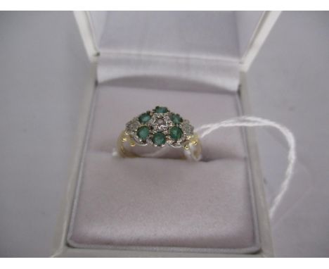 9ct Gold Emerald and Diamond Ring 