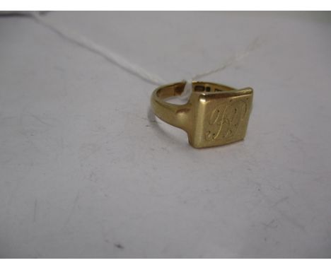 9ct Gold Signet Ring, 5.2g, Size O 