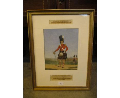 Framed Portrait of Officer of The British Army 79th Cameron Highlanders 