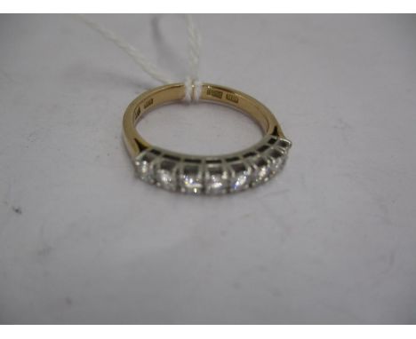 18K Gold 8 Stone Diamond Half Hoop Eternity Ring, 3.5g, Size M 