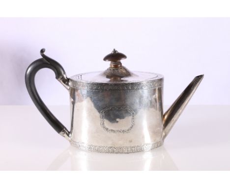 George III silver teapot by&nbsp;Henry Chawner, London 1789?, 454g gross 