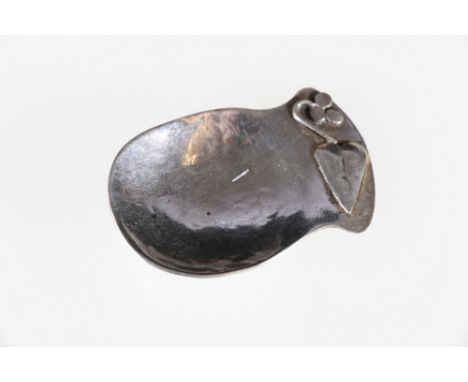 Contemporary silver caddy spoon with leaf decoration, NC, Edinburgh, 1942.Condition Report:Some ware to the edge of the bowl,