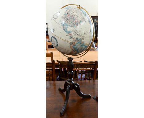 A US 'Replogle Globes Inc' 16 in globe on tripod base 