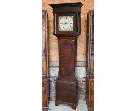 An 18th century oak Welsh 30-hour longcase clock, brass and silvered 'four seasons' dial with date aperture, signed 'Tibbot, 