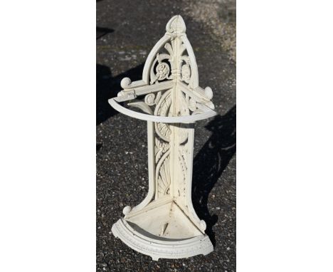 A painted cast iron corner stick stand, 74 cm high 