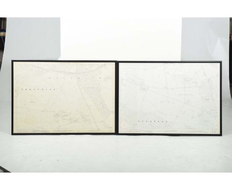 Two framed ordnance Survey Maps of The Eddisbury Wide Division of NorthwichFirst map showing Delamere Forest, second Church a