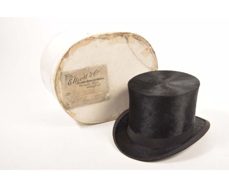 Gentleman's silk top hat, early 20th CenturyMaker W MacQueen & Co , London, bears initials in gilt T W R, internal measuremen